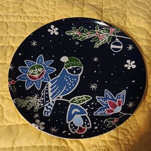 Vera Bradley Festive Blue Bird Decorative Plate-dessert Plate Size